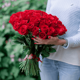 35 Red Roses Hand Tied Bouquet